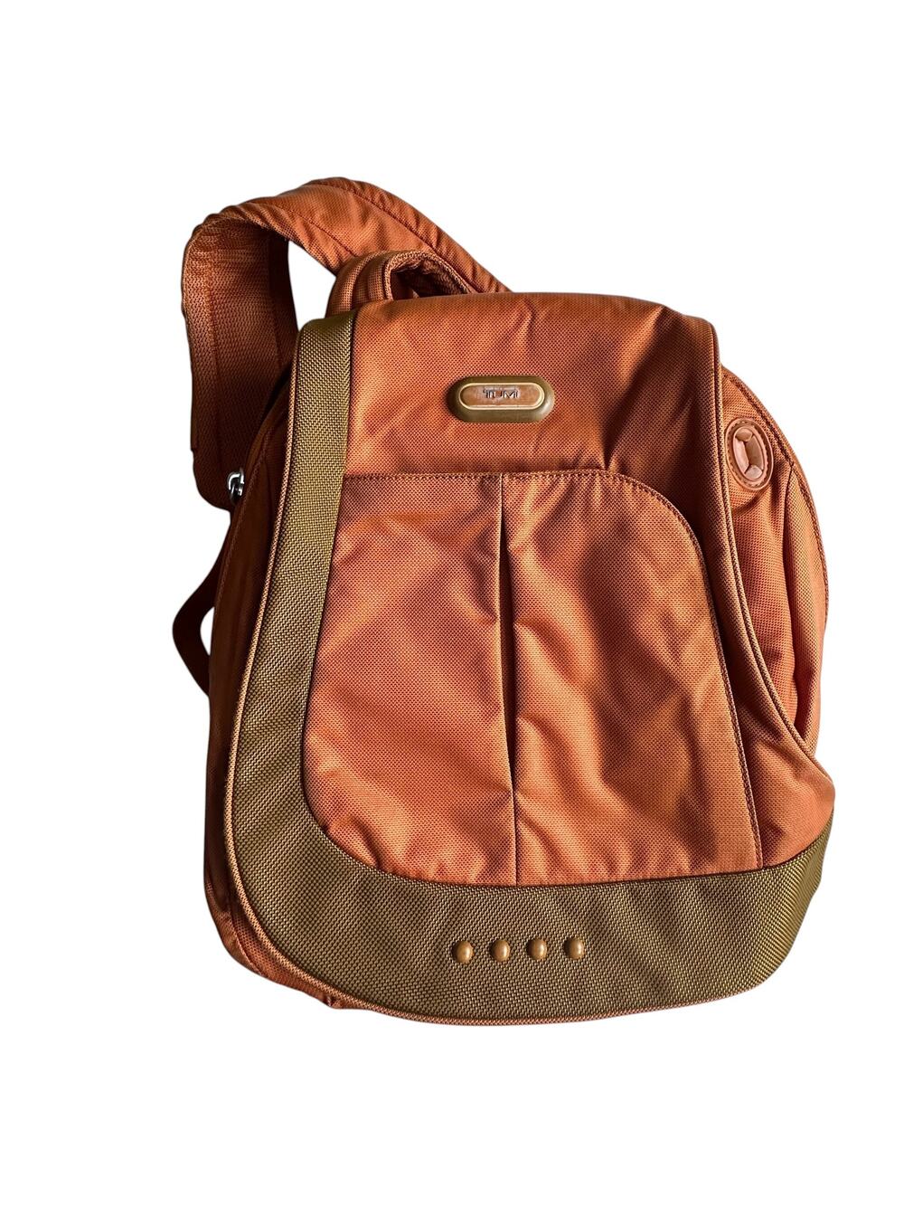 TUMI  T-Tech University Convertible Backpack Sling Bag Burnt Orange Nylon Gorp